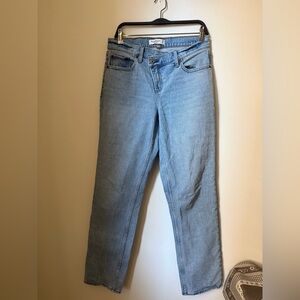 Abercrombie & Fitch Light Blue Asymmetrical Straight Leg Jeans